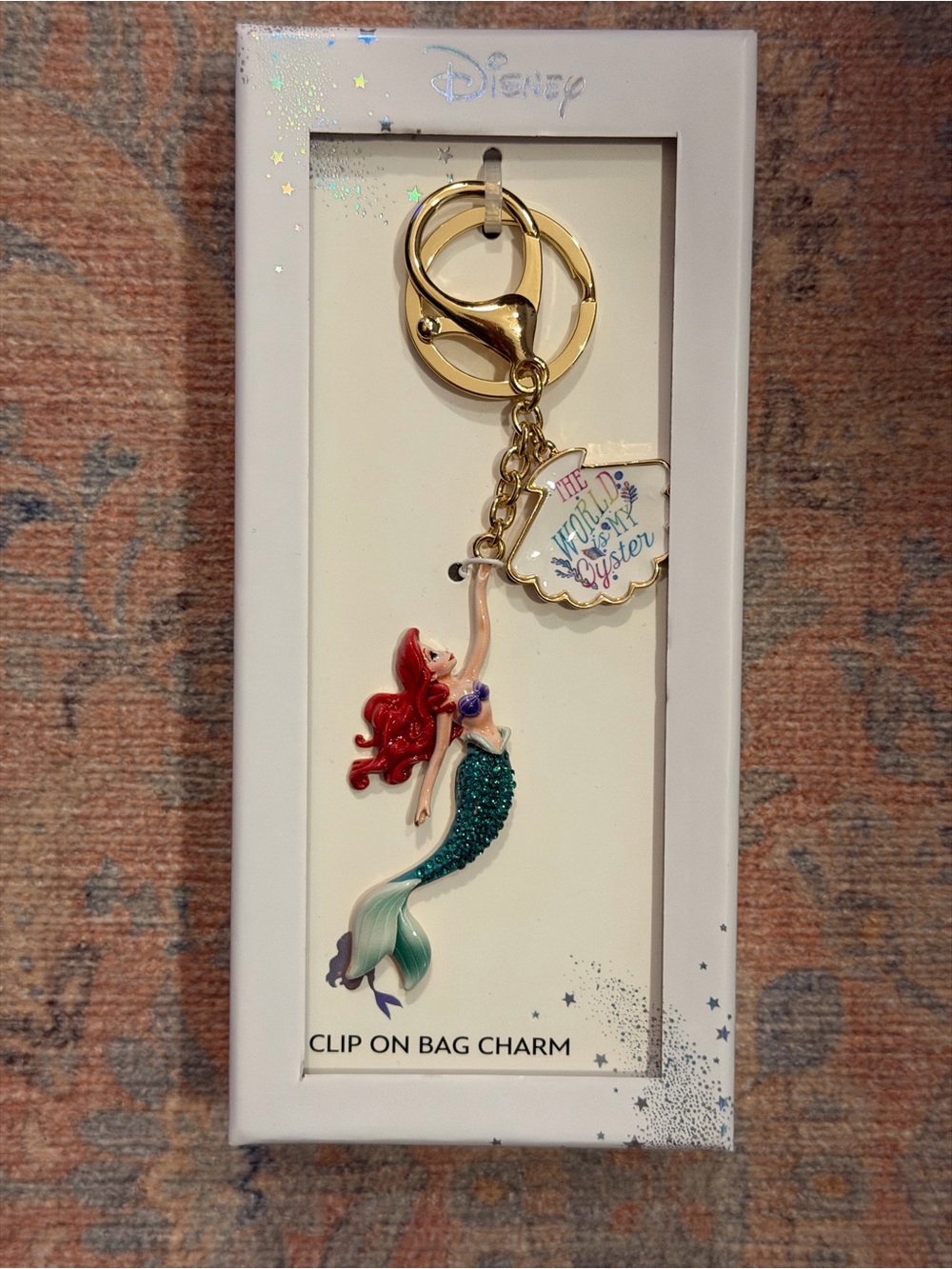 Brand New Disney Gold Little Mermaid 🧜‍♀️ Ariel Keychain/Bag Charm - Picture 2 of 4